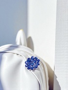 Брошь «Цветок» василёк, синяя в серебре - Фото 7