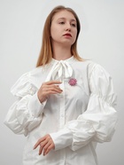 Брошь «Цветок» хризантема, цвет малиновый в серебре - Фото 6