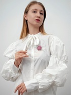 Брошь «Цветок» хризантема, цвет малиновый в серебре - Фото 2