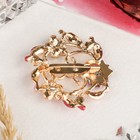 Брошь «Цветочная рамка» круг, цвет красный в золоте - Фото 3