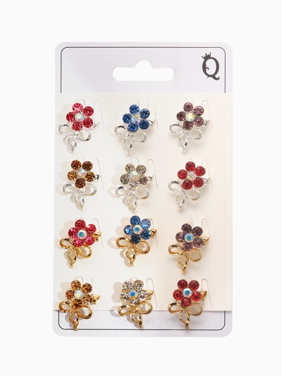 Брошь «Ассорти» цветы с бантом, МИКС