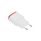 Сетевое зарядное устройство LuazON, модель 1134498, 2 USB, 2.1/1 A, красный - Фото 2