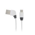 Кабель LuazON, Type-C - USB, 1 А, 1 м, силиконовый, угловой, белый - Фото 1