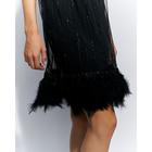 Платье женское MINAKU с перьями полоса, размер 42, цвет черный - Фото 7