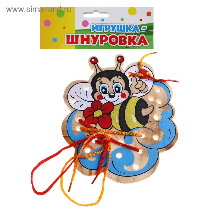 шнуровка "Пчелка на цветке"+2 шнурочка - Фото 1