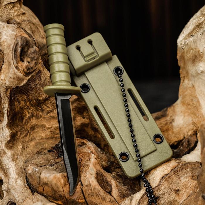 Нож-брелок "Аркелл" 9см, клинок 50мм/1,5мм, зеленый - фото 1905583126