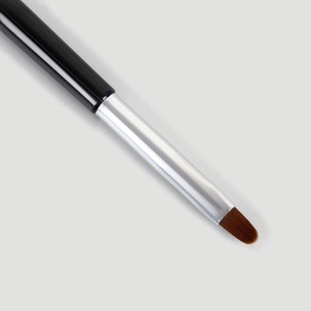 Кисть для наращивания и дизайна ногтей, двусторонняя, полуовал/точечная, 18.5 см, d=0.7 см, чёрная (комплект 2 шт)