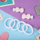Набор для волос "Манюня" (2 зажима, 4 резинки) бантики белый - Фото 2