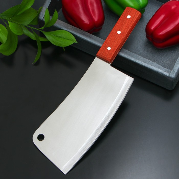 Нож - топорик кухонный Доляна «Изгиб», лезвие 20,5 см - фото 1908490458