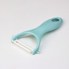 Набор кухонных принадлежностей Доляна «Керамик», 3 предмета: нож 16 см, овощечистка 12 см, доска 19.5×15.5 см, голубой - Фото 4