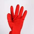 Перчатки хозяйственные резиновые с утеплителем Доляна, размер L, 85 гр, цвет красный - Фото 2