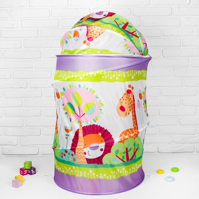 Корзина для игрушек на липучке большая «Джунгли» 60×60×80 см