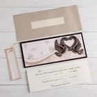 Деревянная открытка-приглашение "Свадебная" конгрев, накладной элемент, голуби - Фото 1
