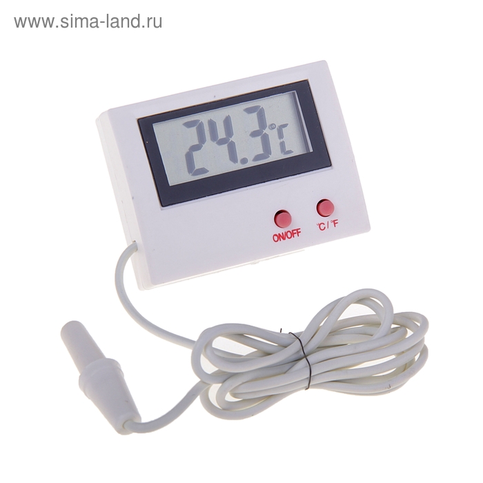 Термометр электронный JS-1, 2- режима, с уличным датчиком, на батарейках, пластик - Фото 1