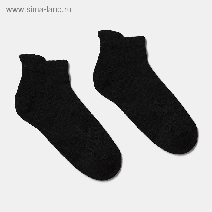 Носки мужские махровые, цвет чёрный, размер 23-25 - Фото 1