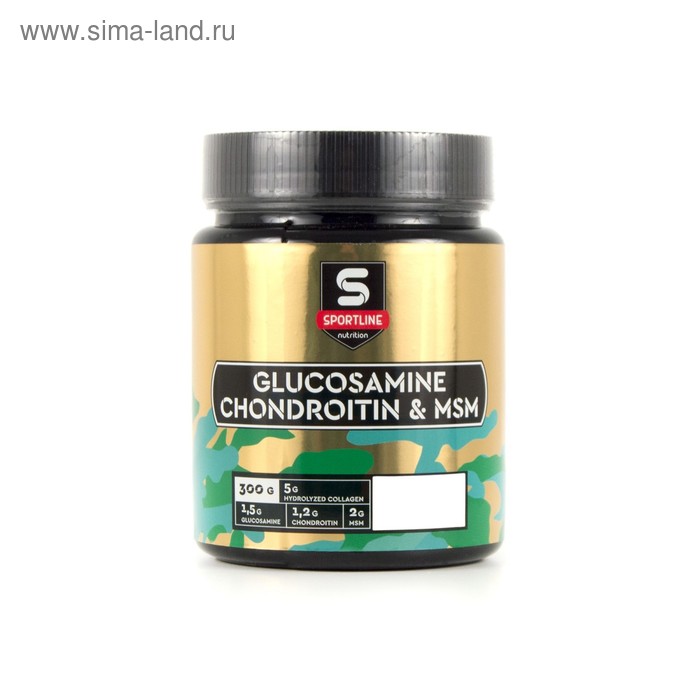 Специальный препарат SportLine Nutrition Glucosamine & Chondroitin & MSM Powder, Мандарин, спортивное питание, 300 г - Фото 1