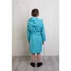 Халат для мальчика с капюшоном, рост 134 см, цвет бирюзовый, махра - Фото 3