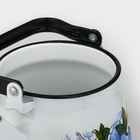 Чайник «Цветы синие», 3.5 л, эмалированная сталь, белый - Фото 3