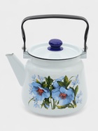 Чайник «Цветы синие», 3.5 л, эмалированная сталь, белый - Фото 6