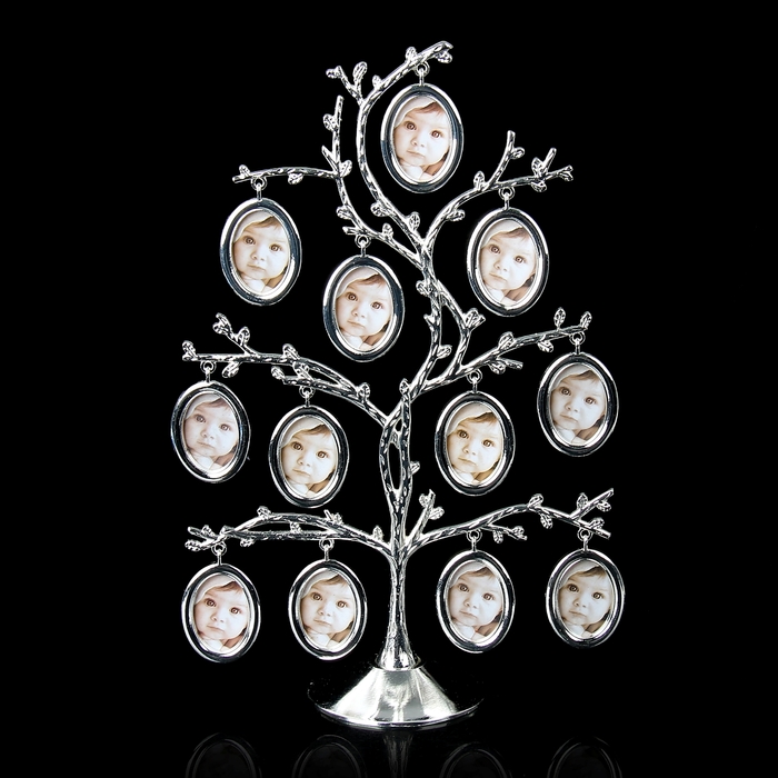 Фоторамка дерево на 12 фото "Серебряные ветви" 29,5х19,5 см - Фото 1