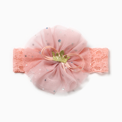 Повязка на голову для девочки «Крошка Я. Цветочек», 20 см, розовая