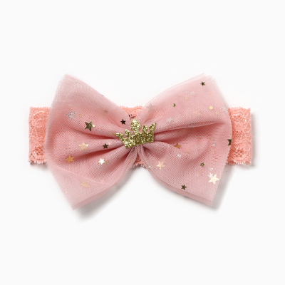 Повязка для удержания прически «Крошка Я. Бантик», 20 см, розовая