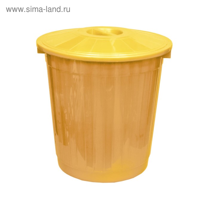 Бак хозяйственно-бытовой, 50 л, с крышкой, жёлтый - Фото 1