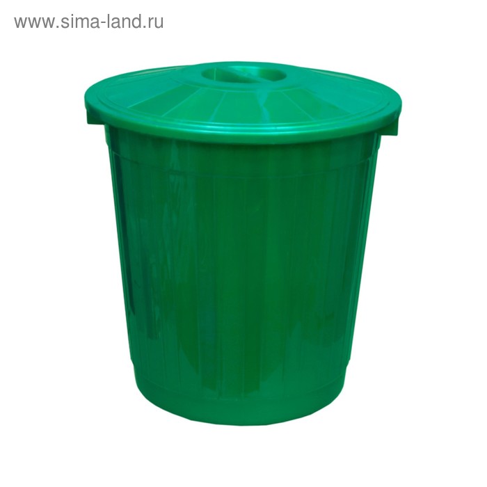 Бак хозяйственно-бытовой, 50 л, с крышкой, зелёный - Фото 1