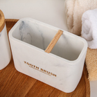 Набор аксессуаров для ванной комнаты «Стиль», 4 предмета (мыльница, дозатор для мыла, 2 стакана), цвет белый - Фото 3