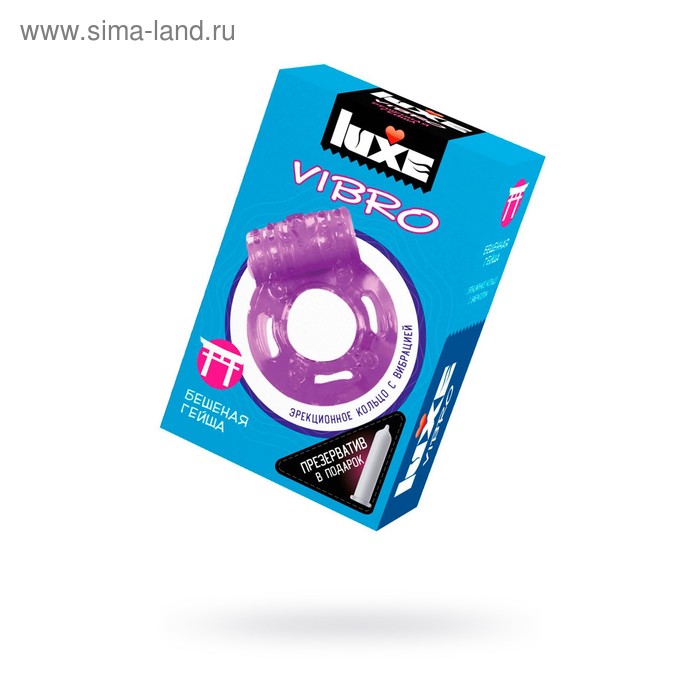 Виброкольцо Luxe Vibro «Бешеная гейша» + презерватив, 1 шт. - Фото 1