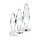 Набор анальных пробкка Sexus Glass, стекло, прозрачный, 14/12, 5/12 см, d= 4/3, 5/3 см - Фото 2