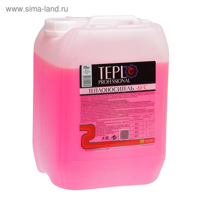 Теплоноситель TEPLO Professional- 65, основа этиленгликоль, концентрат, 10 кг - Фото 1