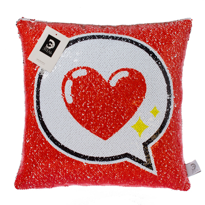 Наволочка декоративная с пайетками «Этель» Сердце, 40х40 см, велюр, 100% п/э