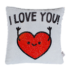 Наволочка декоративная с пайетками «Этель» I love you, 40х40 см, велюр, 100% п/э - Фото 1