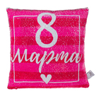 Чехол декоративный с пайетками "Этель" 8 марта, 40х40 см, велюр, 100% п/э - Фото 1