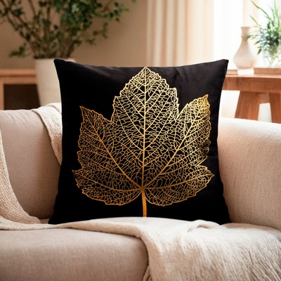 Наволочка декоративная Этель «Листок» 42×42 см, велюр