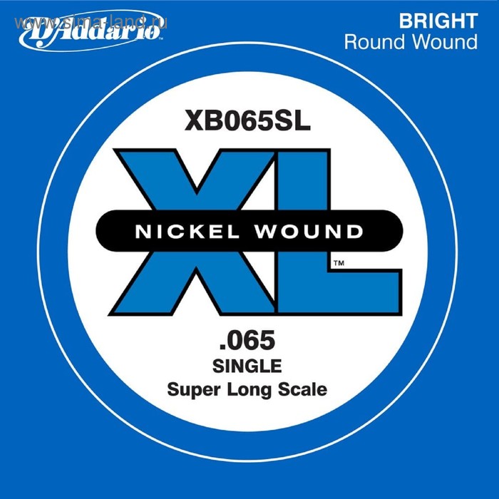 Отдельная струна для бас-гитары D'Addario XB065SL Nickel Wound никелированная, .065, Super Long   45 - Фото 1