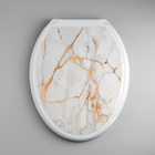 Сиденье для унитаза «Декор. Белый мрамор», 44×36 см, с крышкой, белое - Фото 1