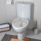 Сиденье для унитаза «Декор. Белый мрамор», 44×36 см, с крышкой, белое - Фото 2