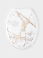 Сиденье для унитаза «Декор. Белый мрамор», 44×36 см, с крышкой, белое 4561557