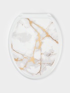 Сиденье для унитаза «Декор. Белый мрамор», 44×36 см, с крышкой, белое - Фото 6