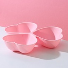 Менажница 3 секции Доляна «Сердечки», пластик, 23×21.5 см, розовая - Фото 4