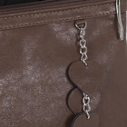 Сумка женская, 3 отдела на молниях, длинный ремень, цвет тёмно-коричневый - Фото 4