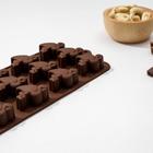 Форма для украшений Доляна «Фламинго», силикон, 20×10,5 см, 12 ячеек (3,5×2,6×1,5 см), цвет коричневый - фото 24331550