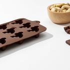 Форма для украшений Доляна «Фламинго», силикон, 20×10,5 см, 12 ячеек (3,5×2,6×1,5 см), цвет коричневый - фото 24331551