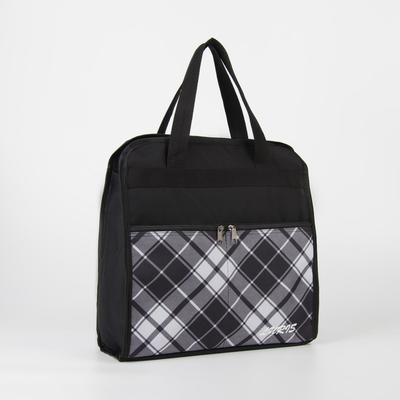 Сумка хозяйственная, отдел на молнии, наружный карман, цвет чёрный