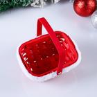 Корзина плетеная «Новогодняя», красная, 15×12×7,5/25 см, шпон - Фото 2