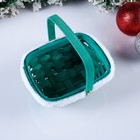 Корзина плетёная для хранения «Новогодняя», 15×12×7.5 см, ручка h=17.5 см, зелёная - Фото 3