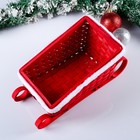 Корзина «Новогодние сани», красные, 27×16×10/18 см, шпон - Фото 2