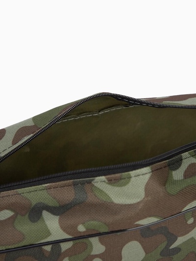 Косметичка на молнии мужская, с ручкой, с принтом «Камуфляж», зелёная/хаки